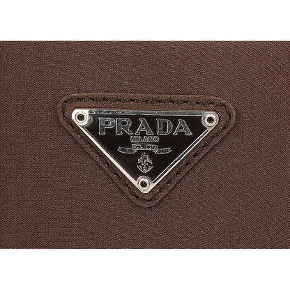 PRADA プラダ トライアングルプレート サテン ドローストリング ミニ ハンドバッグ