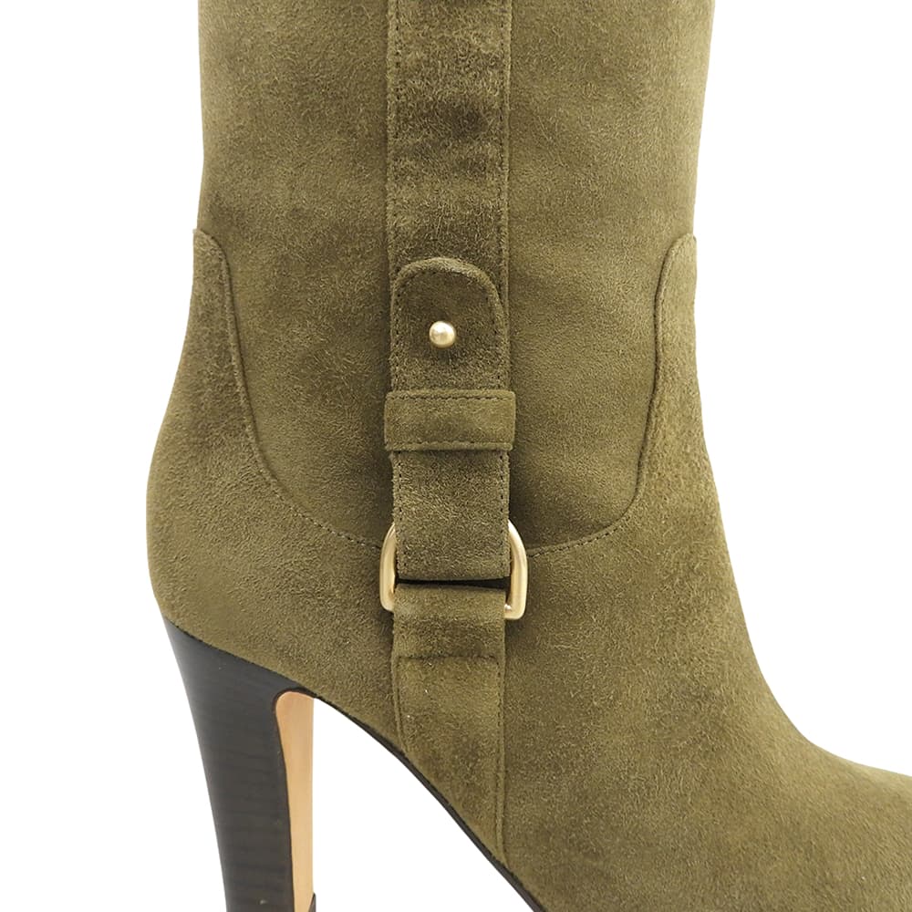 JIMMY CHOO ジミーチュウ スエード サイドベルト ハイカット ブーツ シューズ レディース カーキ 36 シューズ