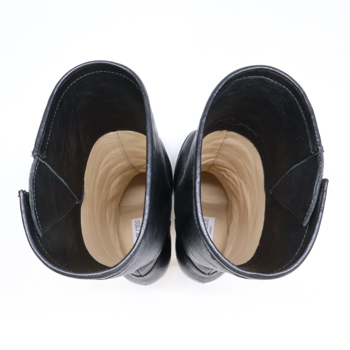 JIMMY CHOO ジミーチュウ 【新品同様】124 GALEN BIKER LEATHER UNLINED レザー バイカー ブーツ シューズ