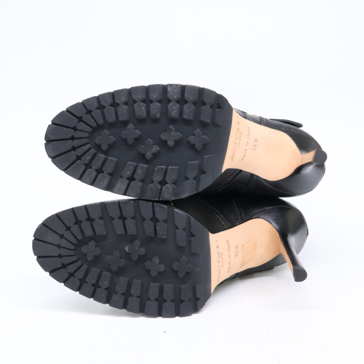 JIMMY CHOO ジミーチュウ 【新品同様】124 GALEN BIKER LEATHER UNLINED レザー バイカー ブーツ シューズ