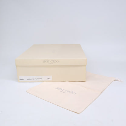 JIMMY CHOO ジミーチュウ 【新品同様】124 GALEN BIKER LEATHER UNLINED レザー バイカー ブーツ シューズ