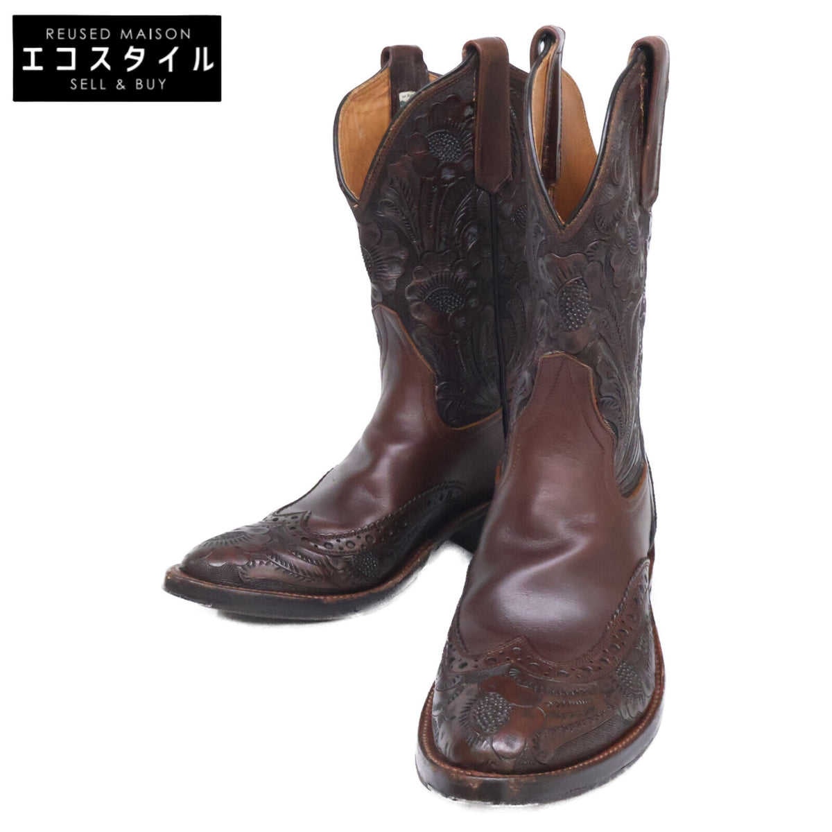 RRL ダブルアールエル 【美品】823973876001 121809 NEW PLAINVIEW ハンドツールド ウエスタンブーツ シューズ