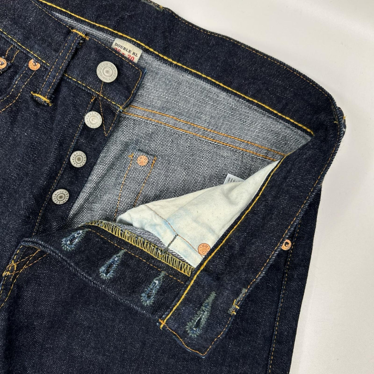 RRL ダブルアールエル インディゴ スリム ブーツ イーストウエスト セルビッジ ジーンズ ボトムス