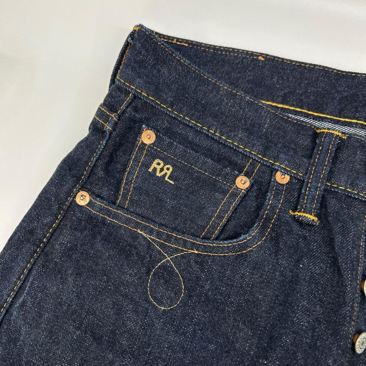 RRL ダブルアールエル インディゴ スリム ブーツ イーストウエスト セルビッジ ジーンズ ボトムス
