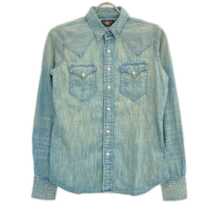 RRL ダブルアールエル ライトブルー インディゴ デニム ウエスタン シャツ トップス