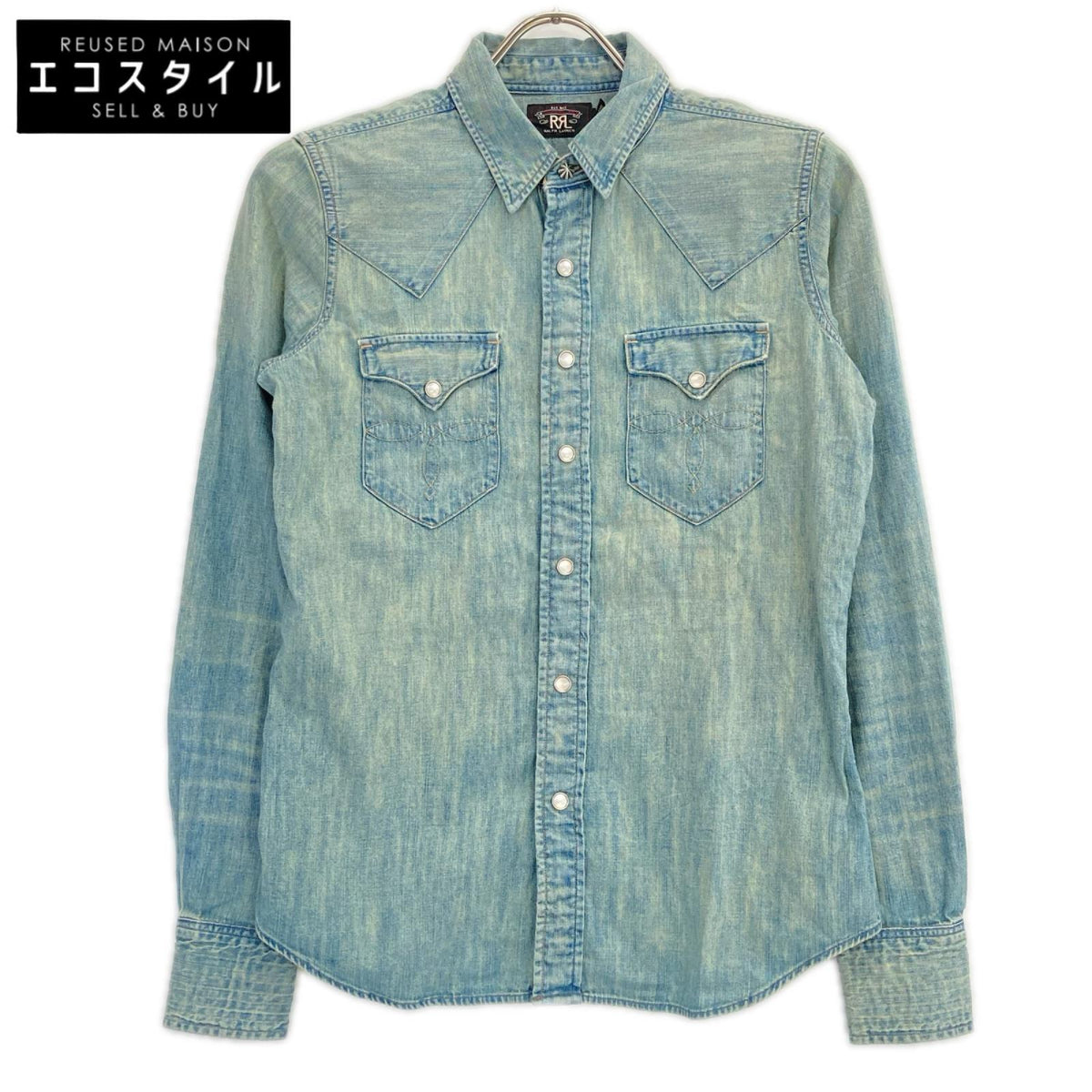 RRL ダブルアールエル ライトブルー インディゴ デニム ウエスタン シャツ トップス