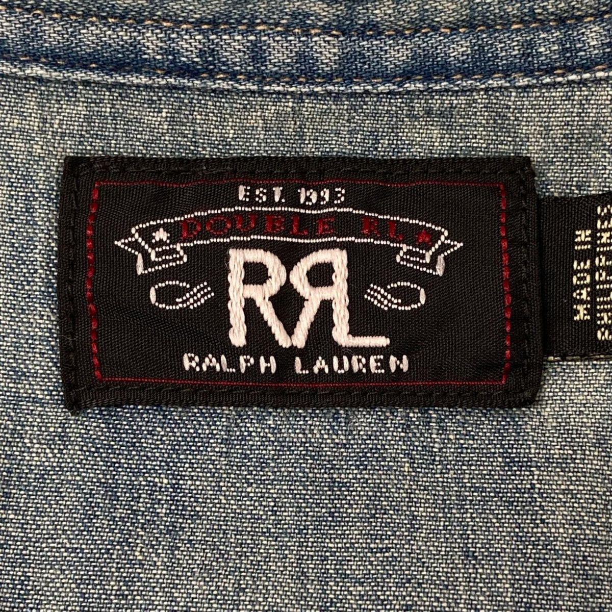 RRL ダブルアールエル ライトブルー インディゴ デニム ウエスタン シャツ トップス