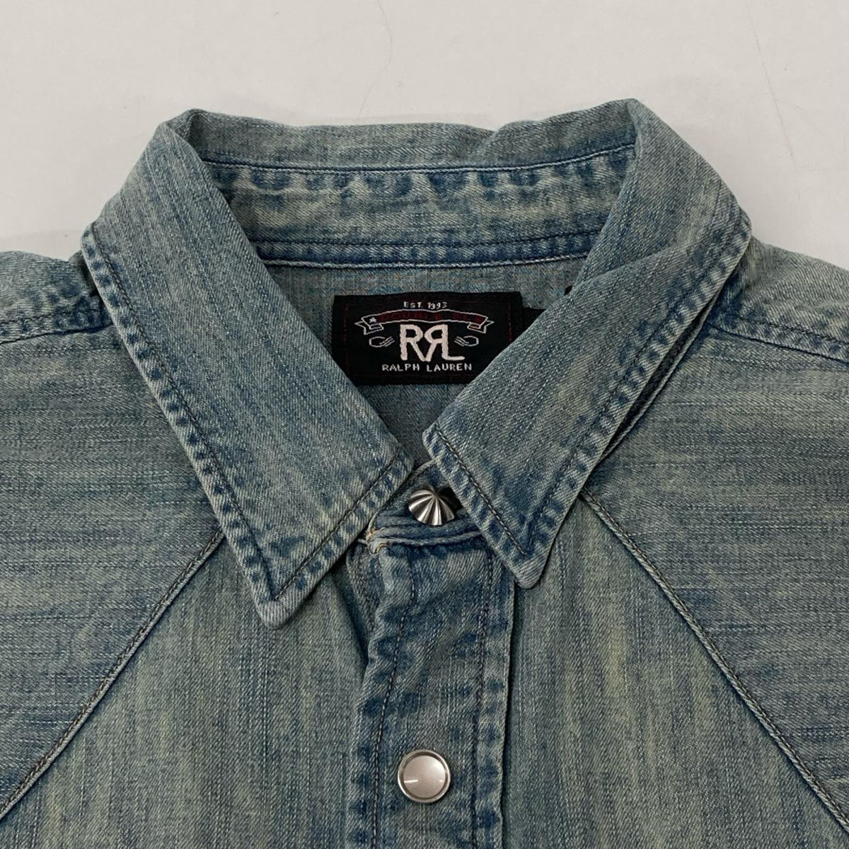 RRL ダブルアールエル ライトブルー インディゴ デニム ウエスタン シャツ トップス