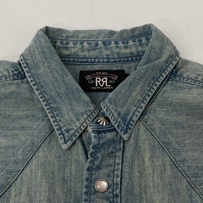 RRL ダブルアールエル ライトブルー インディゴ デニム ウエスタン シャツ トップス