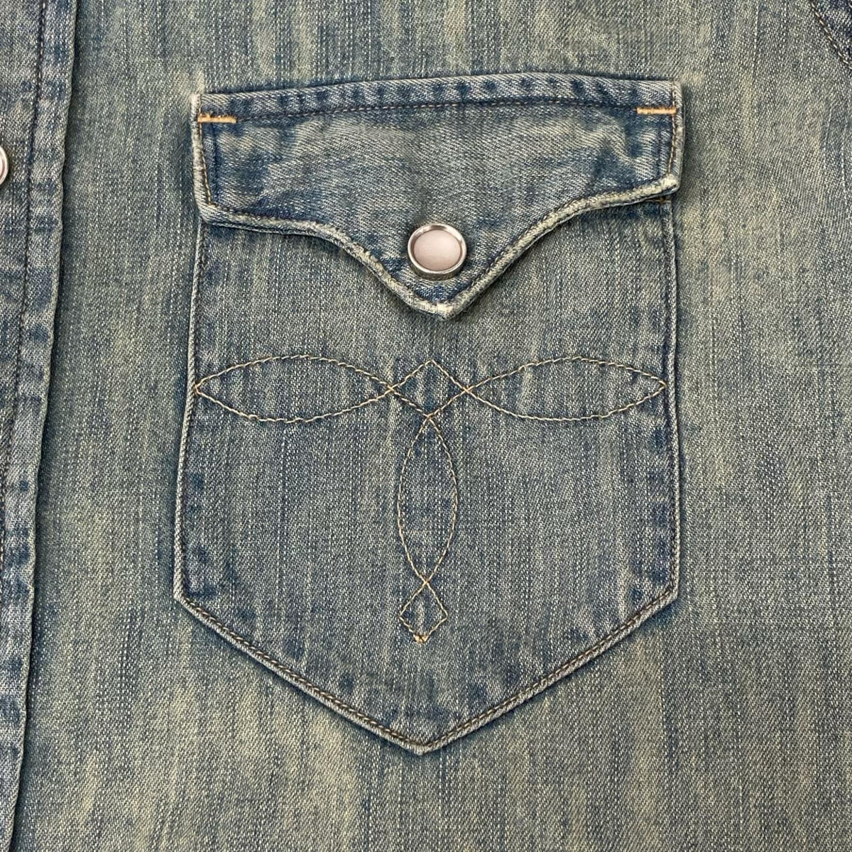 RRL ダブルアールエル ライトブルー インディゴ デニム ウエスタン シャツ トップス