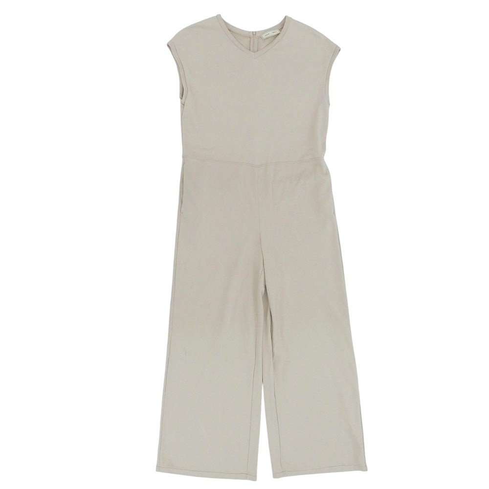 ebure エブール 美品 コットン バックジップ オールインワン レディース ベージュ 36 オーバーオール オールインワン