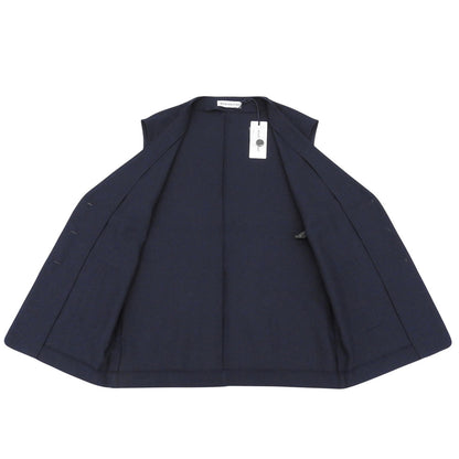 美品 Vネック ジレ＆フレア スカート セットアップ スーツ レディース ネイビー ONE SIZE 25年製 スーツ セットアップ