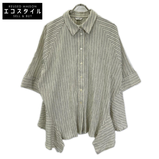 CLANE クラネ ホワイト COTTON CREPE BACK FRILL SHIRT シャツ トップス