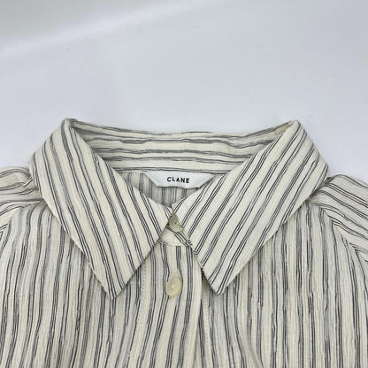 CLANE クラネ ホワイト COTTON CREPE BACK FRILL SHIRT シャツ トップス