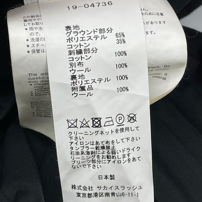 sacai サカイ 19-04736 19SS ブラック 刺繍デザイン アシンメトリープリーツ ノースリーブ トップス