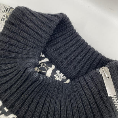sacai サカイ 19-04736 19SS ブラック 刺繍デザイン アシンメトリープリーツ ノースリーブ トップス