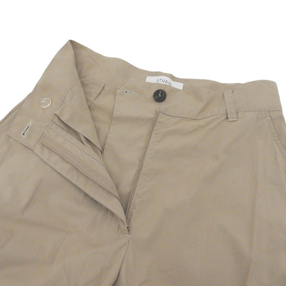 STUDIO NICHOLSON スタジオ ニコルソン WIDE CROP PANT ワイドクロップパンツ コットン ボトムス レディース ベージュ 00 52-10-731043 ボトムス