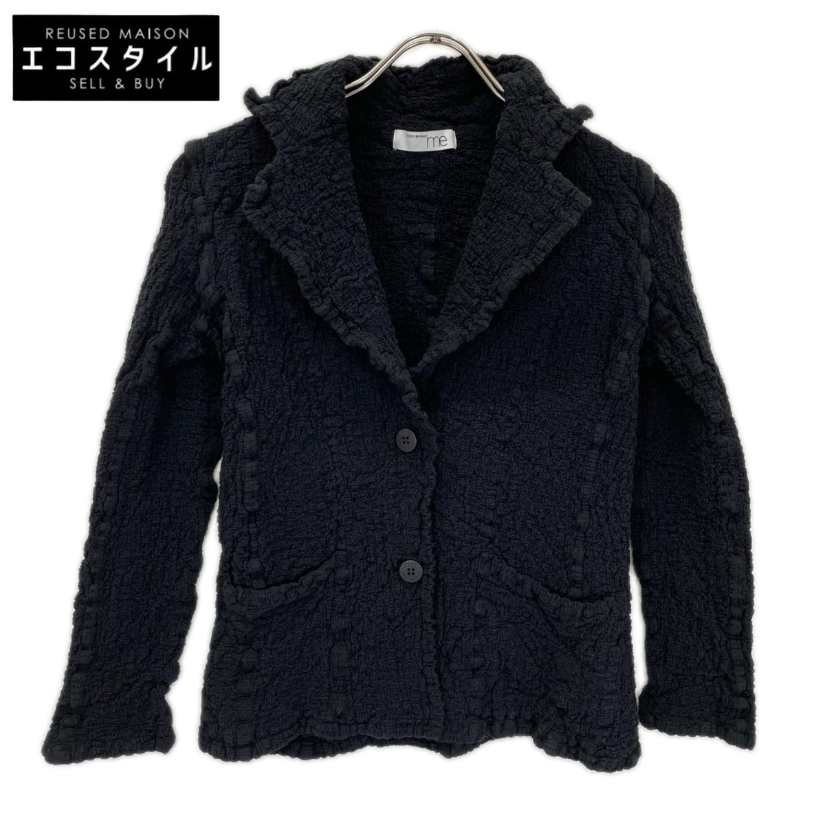 MeISSEYMIYAKE ミーイッセイミヤケ MI55FD110 ブラック シュリンク加工 2Bジャケット ジャケット