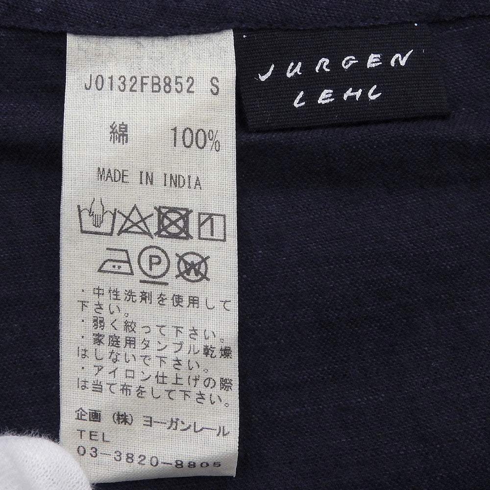 JURGEN LEHL ヨーガンレール 美品 コットン チャイニーズデザインシャツ トップス レディース ネイビー S J0132FB852 トップス