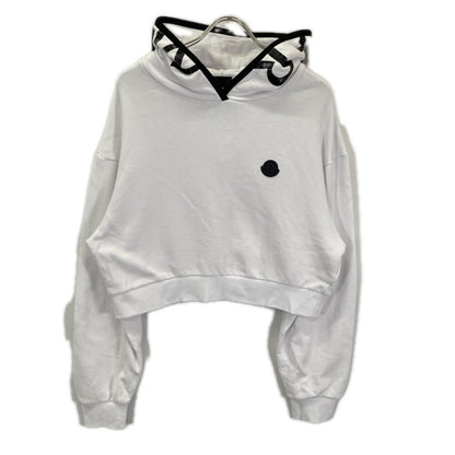 MONCLER モンクレール 20年製 ホワイト MAGLIA CON CAPPUCCIO クロップドパーカー トップス