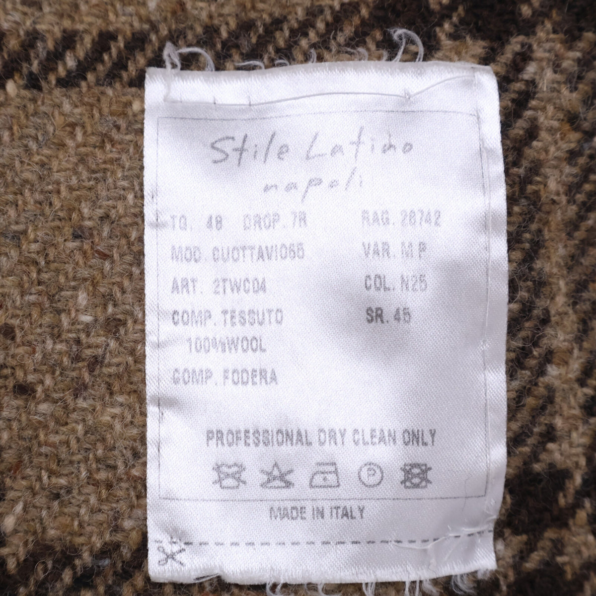Stile Latino スティレラティーノ 【美品】2TWC04 COUTTAVIO65 チェック ウール ダブルチェスター コート