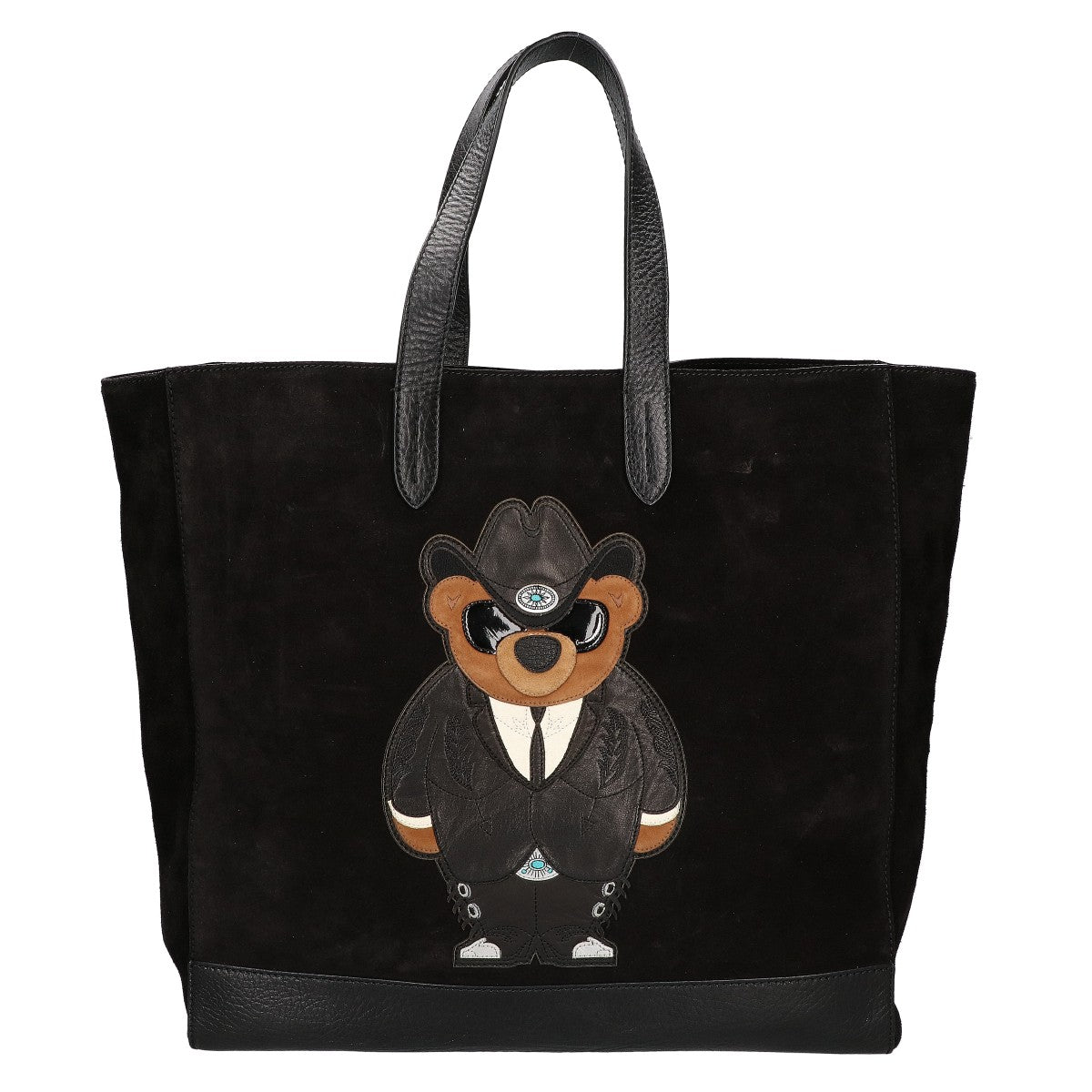 RalphLauren PURPLE LABEL ラルフローレン パープルレーベル 437676082001 スエードxレザー ポロベア トートバッグ