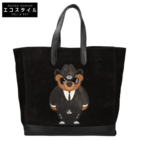 RalphLauren PURPLE LABEL ラルフローレン パープルレーベル 437676082001 スエードxレザー ポロベア トートバッグ