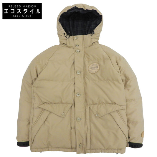 stussy ステューシー オールドステューシー GEAR ロゴワッペン フーディ ダウンジャケット メンズ ベージュ L 90's ジャケット