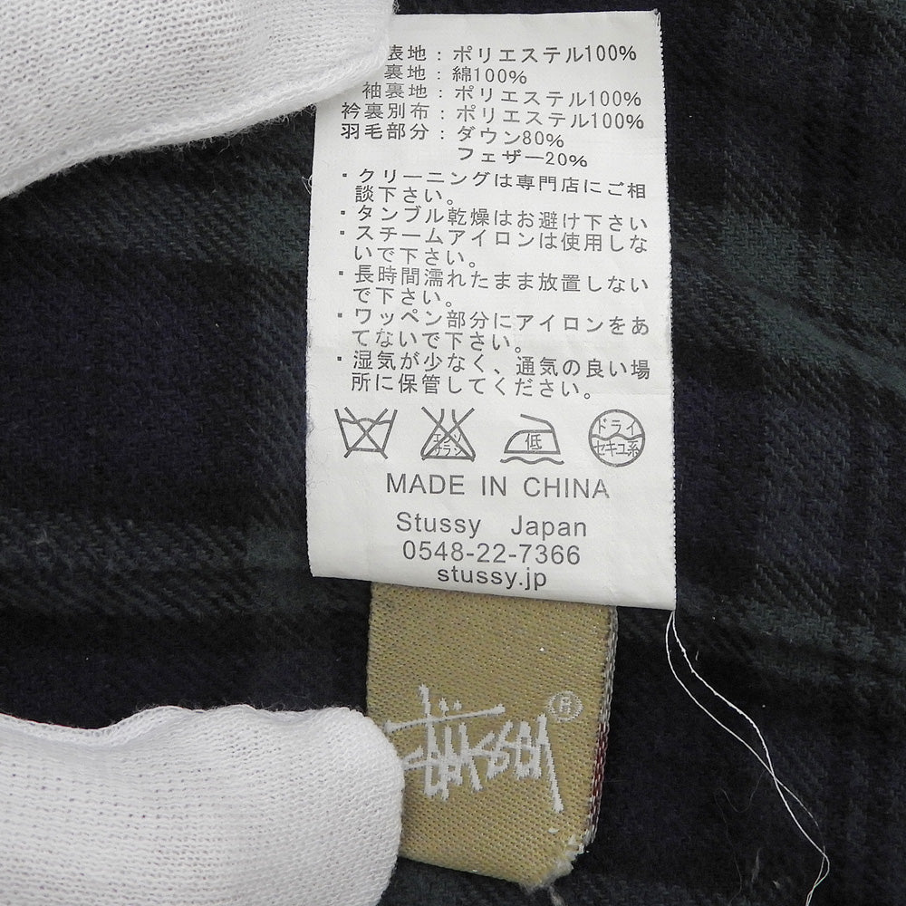 stussy ステューシー オールドステューシー GEAR ロゴワッペン フーディ ダウンジャケット メンズ ベージュ L 90's ジャケット