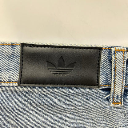 adidas アディダス 26年製 インディゴ スリーストライプ/トレフォイルロゴ刺繍 ワイドデニムパンツ ボトムス