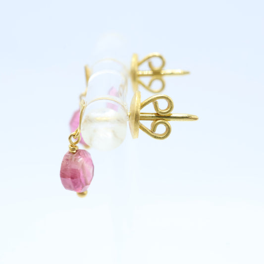 Marie-Helene de Taillac マリーエレーヌドゥタイヤック 初期 22K ピンクトルマリン スタッドピアス ピアス