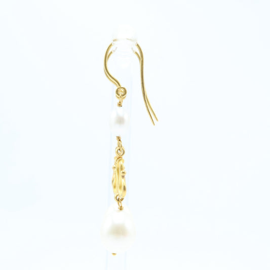 Marie-Helene de Taillac マリーエレーヌドゥタイヤック 初期 22K バロックパール 2連ドロップ フックピアス ピアス