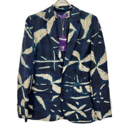 RalphLauren PURPLE LABEL ラルフローレン パープルレーベル ネイビー 総柄 シルク100 2Bテーラードジャケット ジャケット