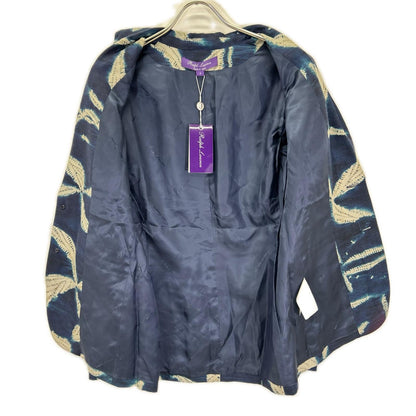 RalphLauren PURPLE LABEL ラルフローレン パープルレーベル ネイビー 総柄 シルク100 2Bテーラードジャケット ジャケット