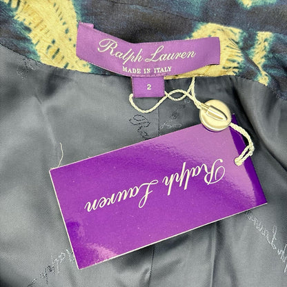 RalphLauren PURPLE LABEL ラルフローレン パープルレーベル ネイビー 総柄 シルク100 2Bテーラードジャケット ジャケット