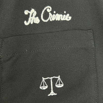 CRIMIE クライミー ブラック 天秤刺繍ツイルストレッチシャツ トップス