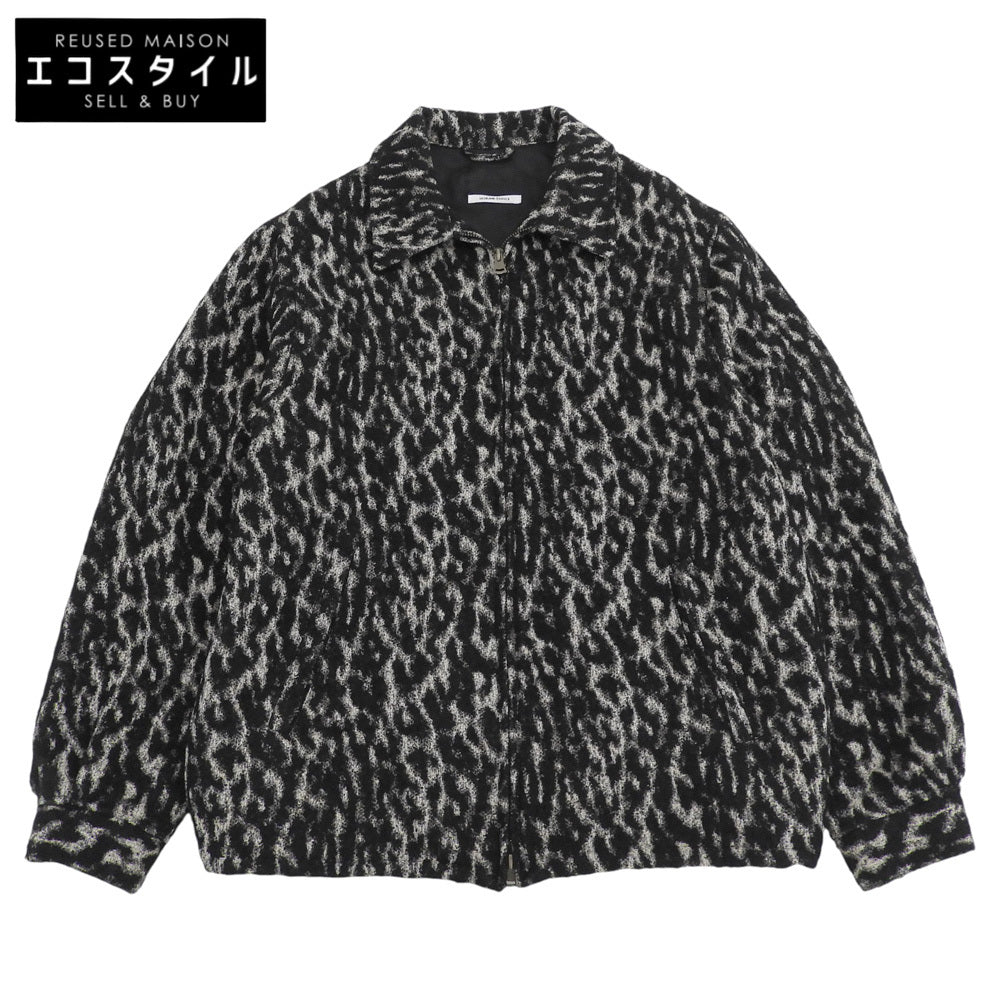 美品 Leopard BZ モノトーン ジップブルゾン メンズ ブラック アイボリー L ジャケット