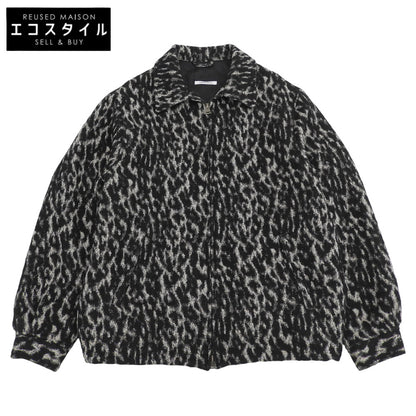 美品 Leopard BZ モノトーン ジップブルゾン メンズ ブラック アイボリー L ジャケット