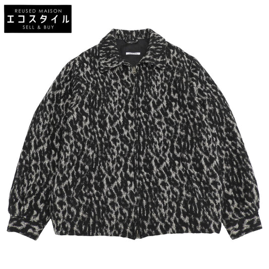 美品 Leopard BZ モノトーン ジップブルゾン メンズ ブラック アイボリー L ジャケット