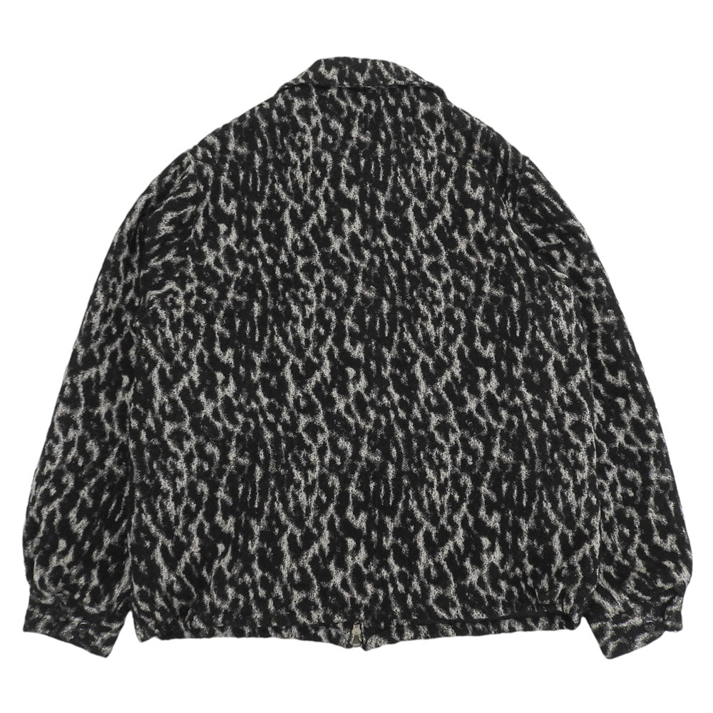 美品 Leopard BZ モノトーン ジップブルゾン メンズ ブラック アイボリー L ジャケット