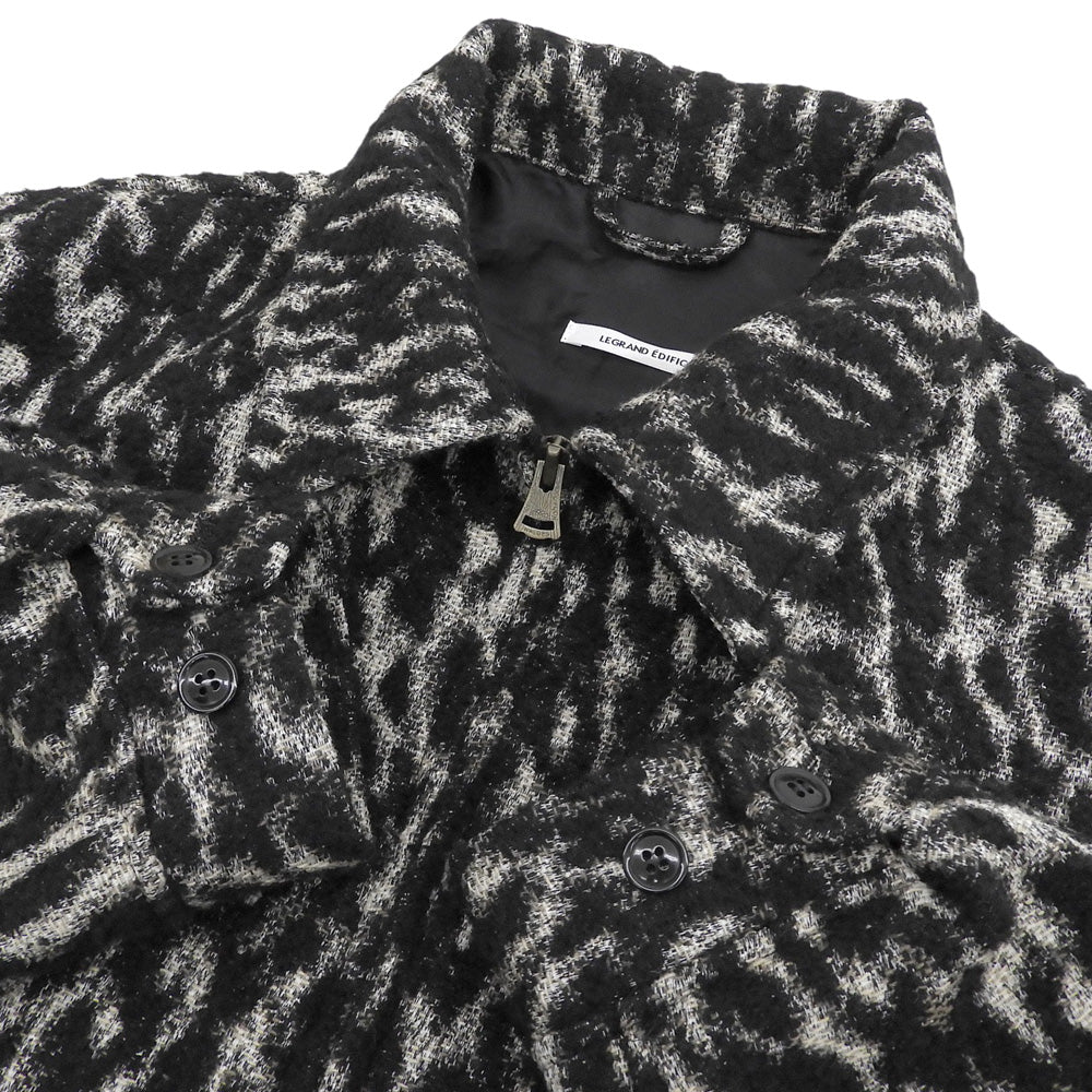 美品 Leopard BZ モノトーン ジップブルゾン メンズ ブラック アイボリー L ジャケット