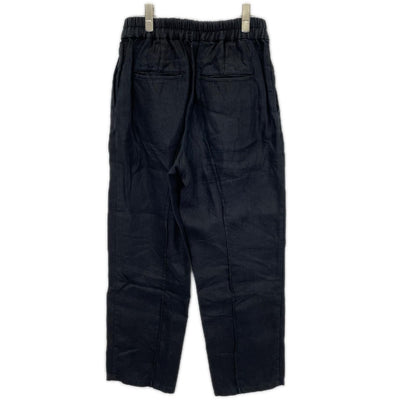 semoh セモー ブラック リネン100 Linen Pin Tuck Trousers ボトムス