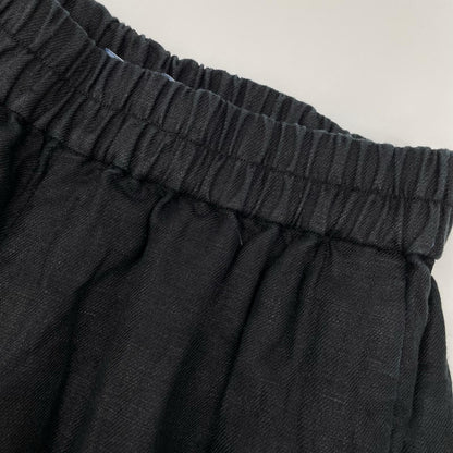 semoh セモー ブラック リネン100 Linen Pin Tuck Trousers ボトムス
