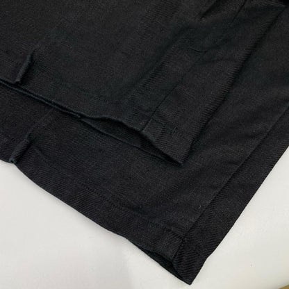 semoh セモー ブラック リネン100 Linen Pin Tuck Trousers ボトムス