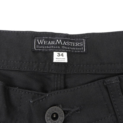 WEARMASTERS ウエアマスターズ モールスキン ボタンフライワイドパンツ ボトムス メンズ ブラック 34 ボトムス