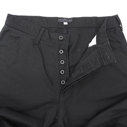 WEARMASTERS ウエアマスターズ モールスキン ボタンフライワイドパンツ ボトムス メンズ ブラック 34 ボトムス