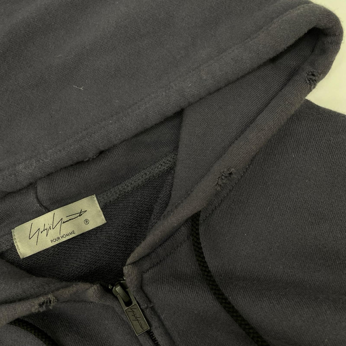Yohji Yamamoto POUR HOMME ヨウジヤマモトプールオム HJ-T40-073 23AW パープル DISTRESSED FLEECE ZIP-UP HOODIE ダメージ加工 スウェットジップアップ パーカー トップス