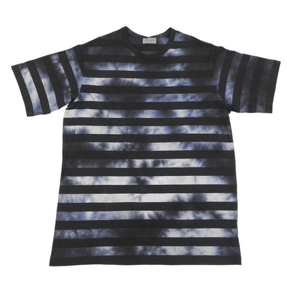 Yohji Yamamoto POUR HOMME ヨウジヤマモトプールオム Tie-Dye Stripe T-Shirt タイダイボーダーTシャツ メンズ 黒×青 3 HZ-T38-099 23SS トップス