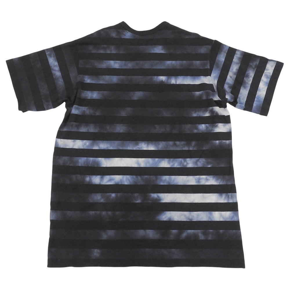Yohji Yamamoto POUR HOMME ヨウジヤマモトプールオム Tie-Dye Stripe T-Shirt タイダイボーダーTシャツ メンズ 黒×青 3 HZ-T38-099 23SS トップス