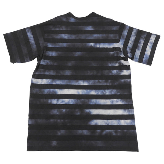 Yohji Yamamoto POUR HOMME ヨウジヤマモトプールオム Tie-Dye Stripe T-Shirt タイダイボーダーTシャツ メンズ 黒×青 3 HZ-T38-099 23SS トップス